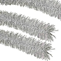 30FT Shiny Metallic Silver & White Tinsel Garland Christmas Plastic Fringe Foil