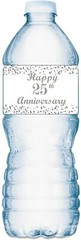 25th Anniversary Water Bottle Labels; Set of 20 Waterproof Water Bottle Wrappers