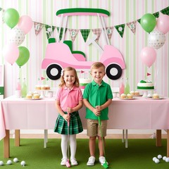 Golf Cart Cutout Props Decoration Backdrop Photo Booth Stand In Cardboard