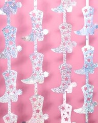 Cowgirl Boot Iridescent Foil Curtain – Set of 2 | Bachelorette Party