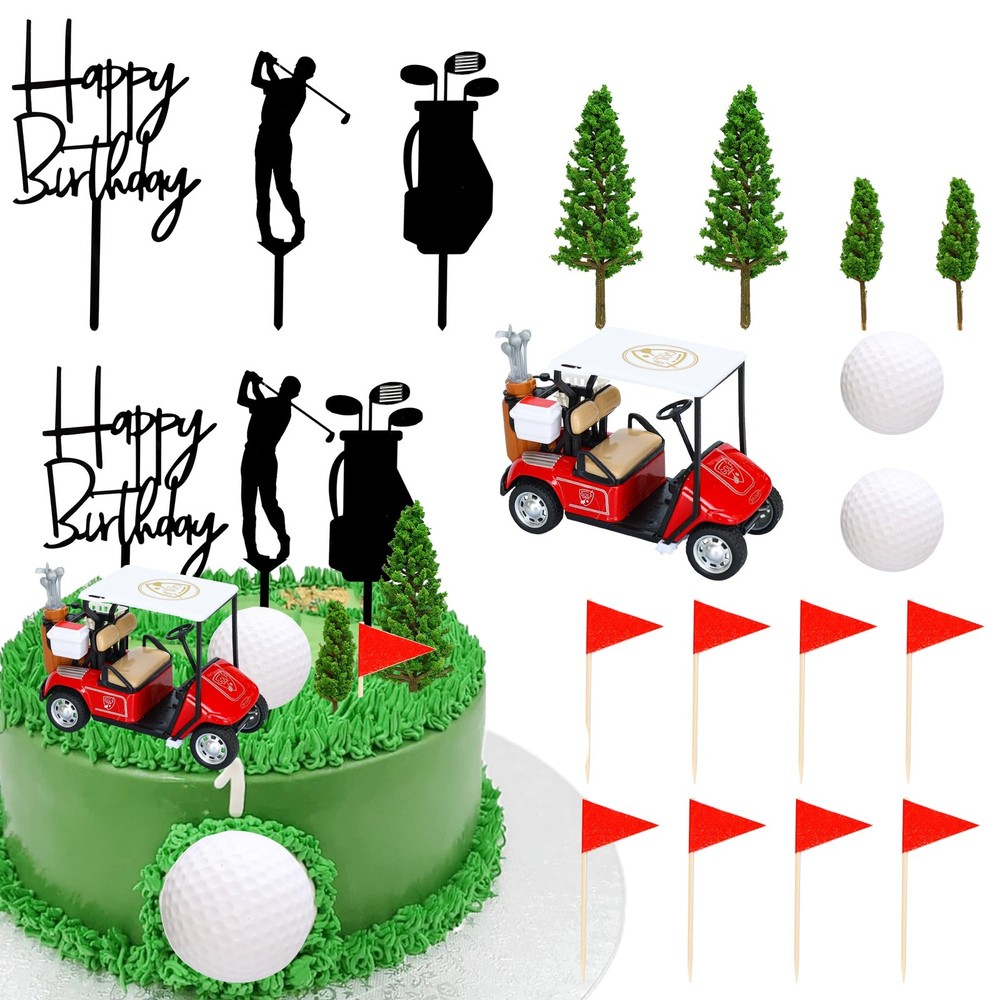 Gyufise 22Pcs Golf Cake Decorations Golf Cart Cake Toppers Heading for The Gr…