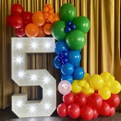Red Blue Green Yellow Balloons, 136pcs Colorful Latex Balloons with Different…