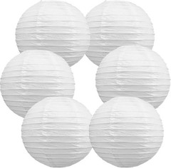 BEISHIDA 6-Inch White Paper Lanterns Decorative 6 Inch, Whtie