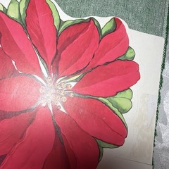 VTG Christmas Diecut Cutout Eureka Double Poinsettia- Double Sided 9″ x 12″ -New