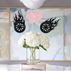 12 PCS Burnouts Or Bows Centerpiece Sticks Gender Reveal Table Flower Decor