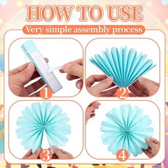 10 PCS Paper Flowers Decorations For Wall Fans Fiesta Mexican Party Decor Art