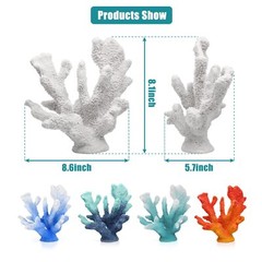 SANTORINI BLUE CORAL REEF DECOR FOR HOME FAUX CORAL REEF BEACH CENTERPIECE ROOM