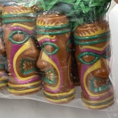Amscon TIKI HEAD PARTY LIGHTS 14 Foot (4.3 m) String Of 10 Blow Mold Indoor