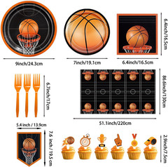 Basketball Birthday Party Decorations, Basketball Party Supplies with Balloon Ar