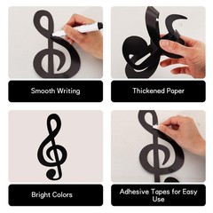 48 Pcs Music Notes Cutouts for Party Music Wall Decor,DoubleSide Musical Note…