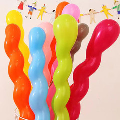 100 Pcs 40 Inches Latex Spiral Balloons Random Colors Long Twisted Rainbow Party