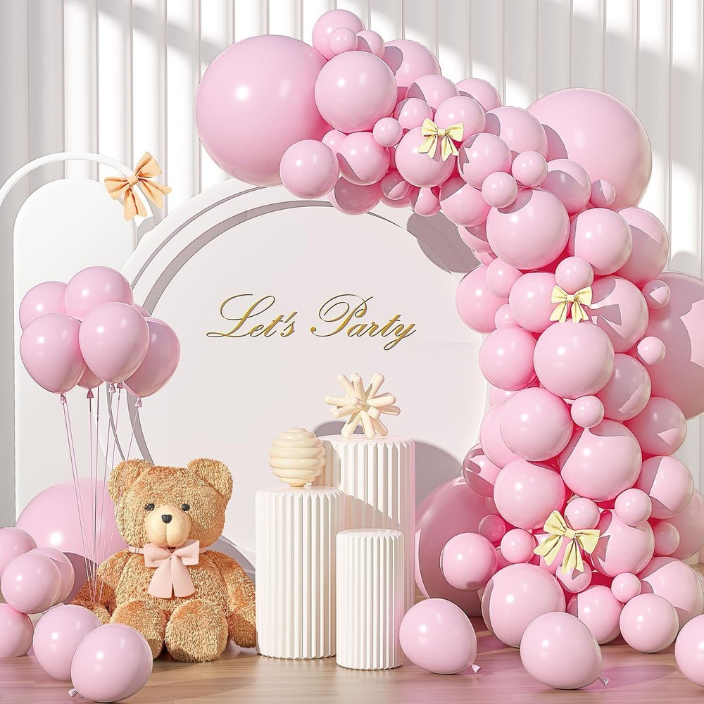 135Pcs Pastel Pink Balloons Garland Arch Kit Wedding, Birthday, Baby Shower
