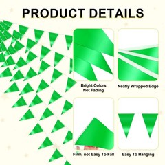 4-Pack 10m/32.8FT Triangle Pennant Banner Flag Metallic Fabric Bunting Party …
