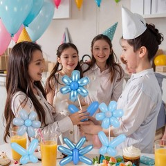 100 Pcs Long Twisting Balloons, Metallic Blue Pearl Blue Long Balloons for An…