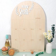 Baby 1st Birthday Party Decorations, Monthly Photo Board Wooden Arch Newborn