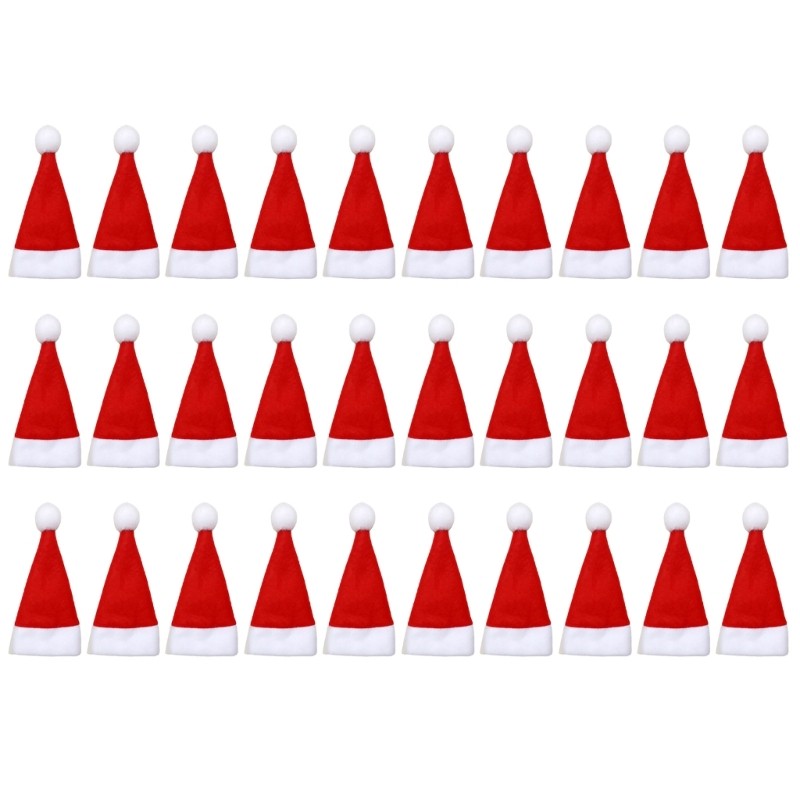 30pcs Mini Christmas Hats for Silverware Holders Cutlery Tableware Holder Bottle