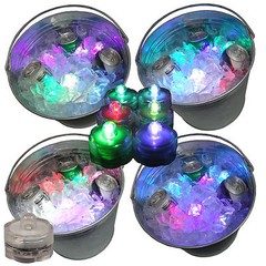 Holiday Party Beverage Ice Bucket Glow Lights LED Submersible 12 Color Changing
