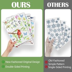 Yovkky Spring Summer Birds Branches Window Clings 4 Sheets, Cardinal Bird