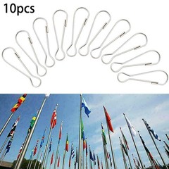 10 Pcs Stainless Steel Flag Pole Clips Keychains Curtains Clip Fixed Buckle