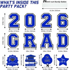 12Pcs Graduation Yard Signs with Stakes Congrats Grad Outdoor Lawn Décor