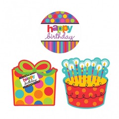Dots & Stripes Polka Dot Modern Birthday Party Decoration Value Pack Cutouts