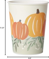 Reusable 8-Count Plastic Cups with Pumpkin Design – Perfect for Fall Parties