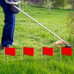 25 Pack Solid Red Flags Small Mini Red DIY Graffiti Flags on Stick,Party Decorat