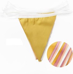 32Ft Groovy Party Decorations Yellow Pink White Pennant Orange Beige