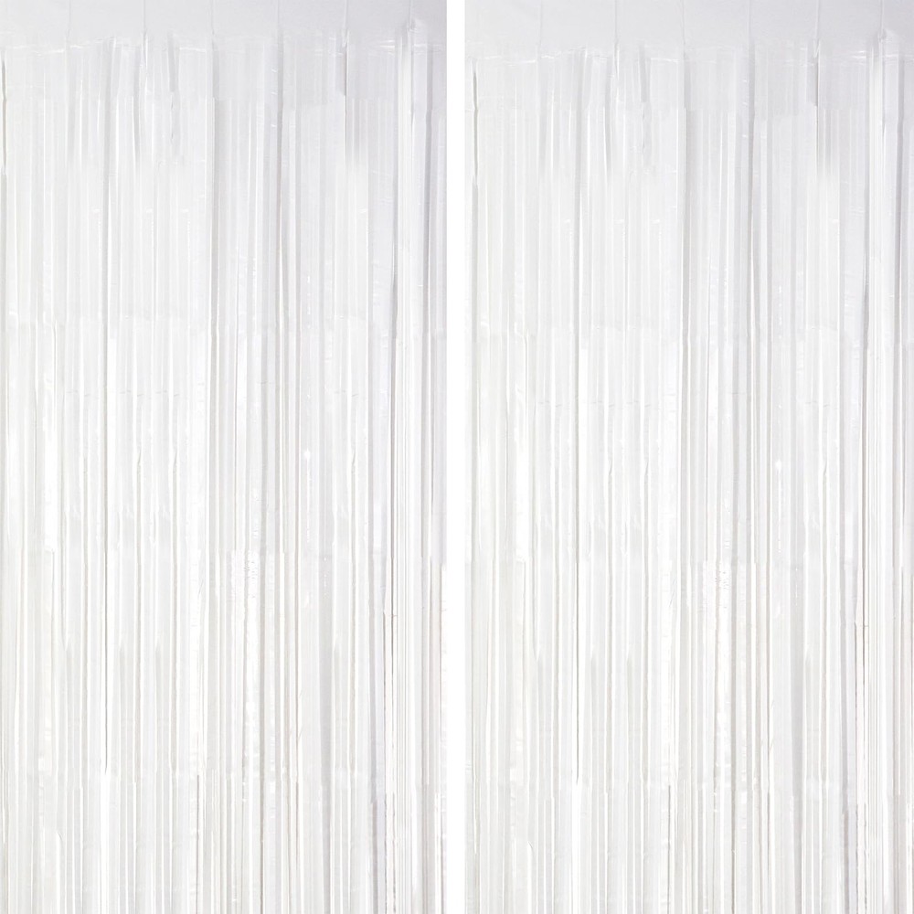 Voircoloria 2 Pack White Tinsel Foil 39.36 inches x 78.72 inches,
