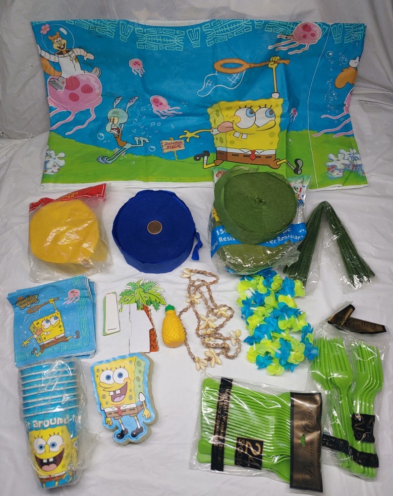 VTG SpongeBob SquarePants Dangling Party Decorations 2001 Full Setup Ready Y2k