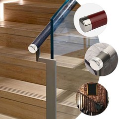 2Pcs Silver Metal Handrail End Caps Durable Stainless Tube Protectors for Home