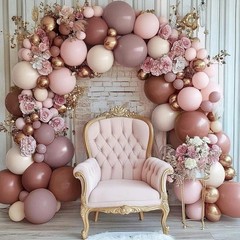 Dusty Rose Pink Balloon Arch Kit Double Mauve Light Pink Matte Blush Nude Boh…
