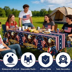 Vibrant 250th Anniversary Tablecloths for 4th of July and Memorial Day – 2 Pack