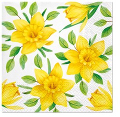 YELLOW DAFFODILS IN BLOOM 20 Cocktail Paper Napkins Spring, Easter, Floral
