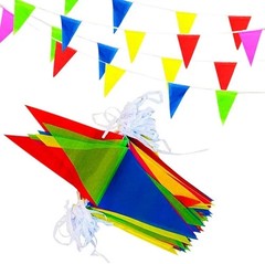 Car Dealer Supplies 300 Pcs Multicolor Pennant Banner Flags 375 Ft Nylon – Party