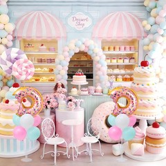 Donut Balloon Table Centerpiece Stand Kit 2 Sets for Table with 2 Doughnut Fo…