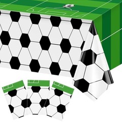 3 Pcs Table Cloth 54 x 108 Inches Disposable Plastic Rectangular Soccer