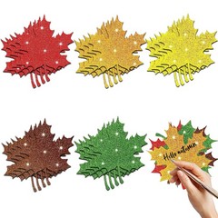 50 PCS Fall Maple Leaves Paper Cutouts Autumn Leaf Bulletin Board Decor