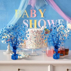 3 Pcs Table Centerpiece for Party Blue Star Table Decoration Metallic Foil Sp…