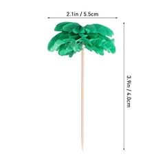 Coconut Palm Tree Cake Picks 50 Pcs Tropical Dessert and Fruit Toppers 3.94 I…