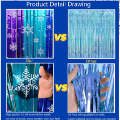 Snowflake Party Decorations 2 Pack Winter Ice Birthday Party Supplies 3.3X6.6Ft