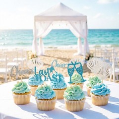 24Pcs Coastal Beach Cupcake Toppers Last Toast on the Coast Bachelorette Deco…