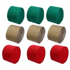 9Pcs Decorative Crepe Paper Rolls Assorted Colors Party Streamers for Decoration