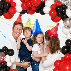 142Pcs Red and Black Balloon Garland Arch Kit, Class of 2026 Decorations Graduat