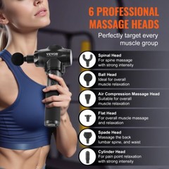 Massage Gun Deep Tissue with 9 Speed Levels & 6 Massage Heads 24V 2500mAh Bat