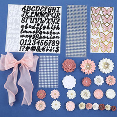 MotiMind 46 Pcs DIY Graduation Cap Decorations Kit Included Paper Flowers, 3D Bu