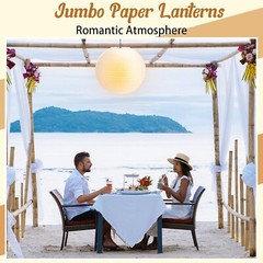 2 Pcs Chinese Paper Lantern 30″ Jumbo Round Lantern Lamp Japanese Hanging Bal…
