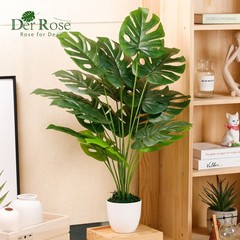 Der Rose 28″ Fake Plants Large Artificial Monstera 28 Inch (Height), White