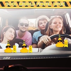 Rubber Duck for Jeeps Car Dashboard Decoration,Funny Squeaky Duck with Road