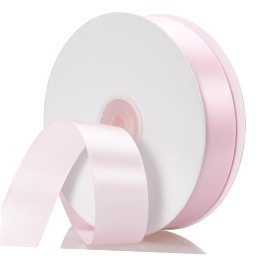 Ribbon x 50 Yards, Single Face Polyester Satin Ribbon for 1 Inch Light Pink